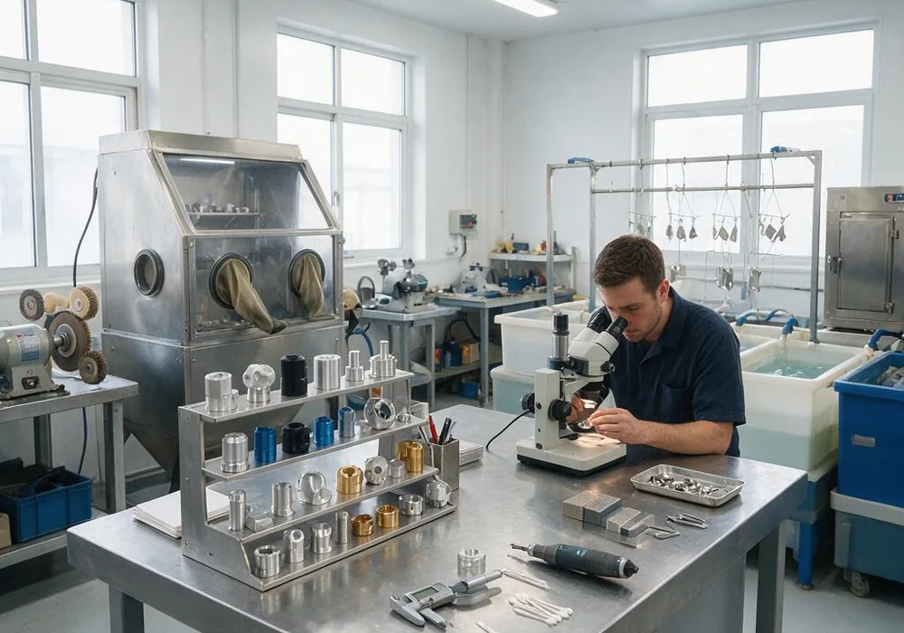 Support représentatif de finition de surface pour examen de fabrication