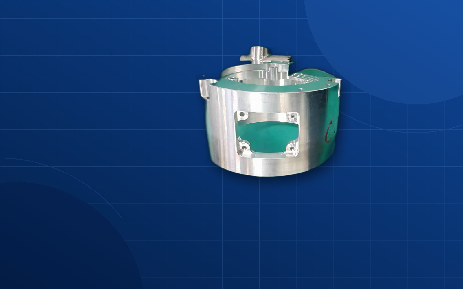 Deep blue background precision compact electronics component