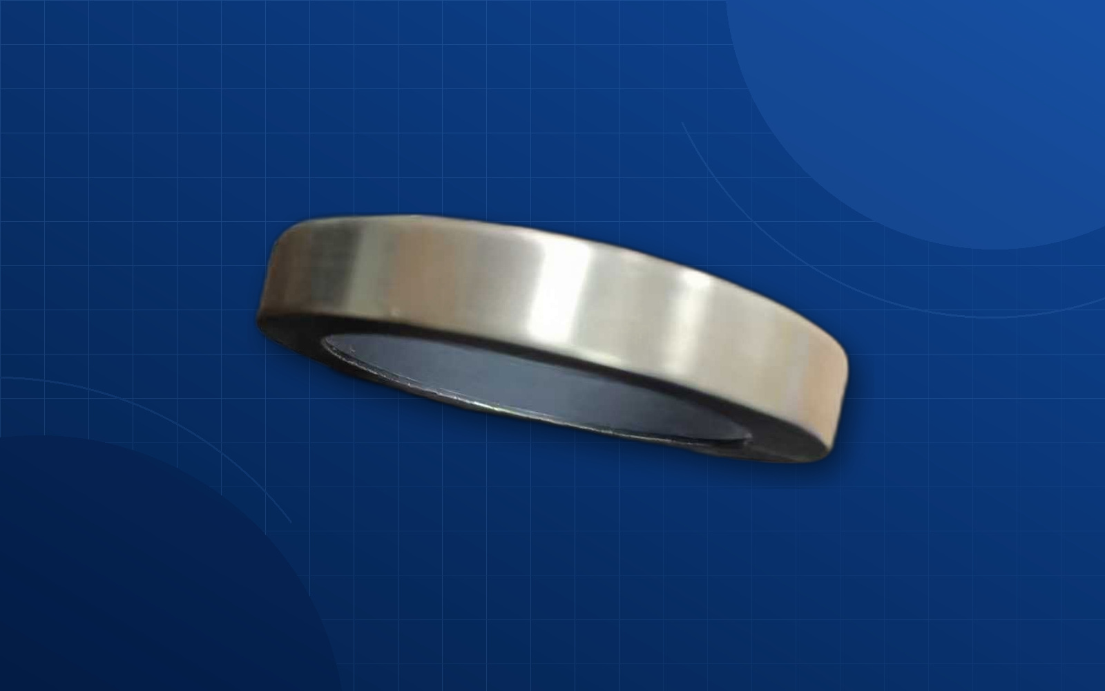 Deep blue background optical equipment machined part