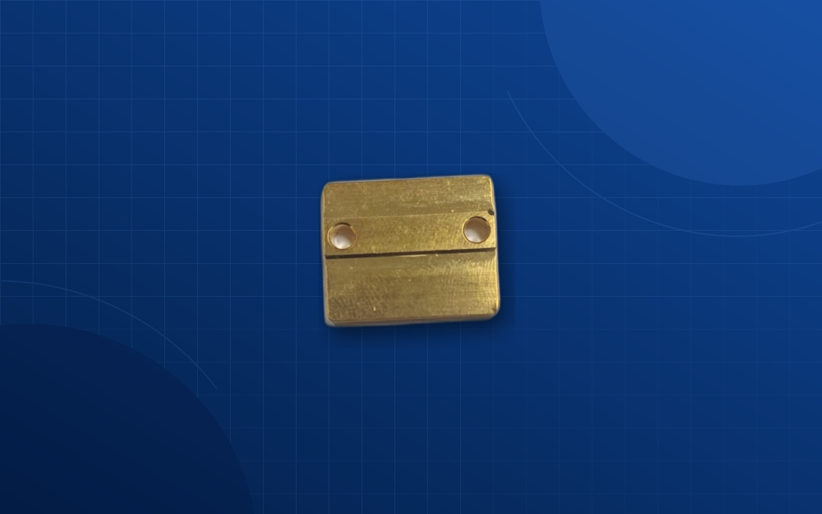 Deep blue background optical mount CNC machined component